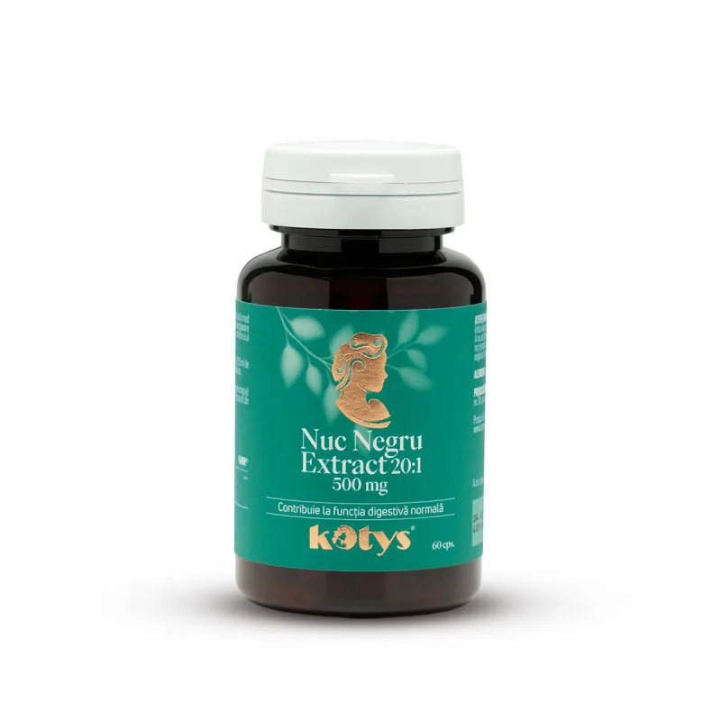 Nuc Negru Extract 20:1 500 mg -- 60 capsule pentru susținerea funcției digestive, Kotys Produse Kotys — preț și oferte