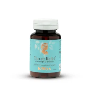 Throat Relief cu eucalipt și propolis -- 60 comprimate pentru calmarea gâtului și faringelui, Kotys