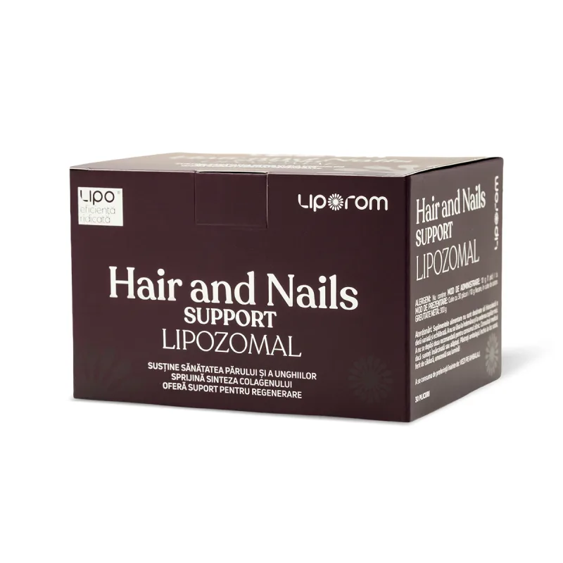 Hair & Nails Support Lipozomal Liporom, 30 plicuri – păr, unghii și collagen Liporom, Liposhell — preț și oferte