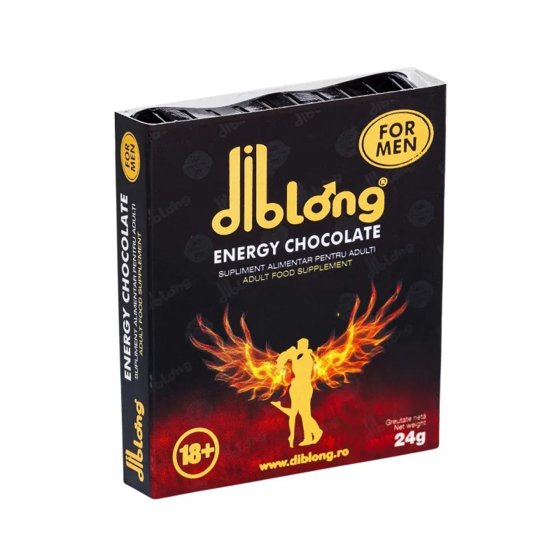 Ciocolată afrodisiac premium concentrat, DIBLONG ENERGY CHOCOLATE for MEN, poate ajuta la creșterea libidoului, potență, erecție, ejaculare precoce, 24g — preț și oferte