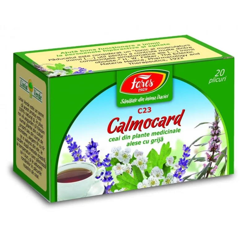 Calmocard calmant cardiac, C23, ceai la plic — preț și oferte