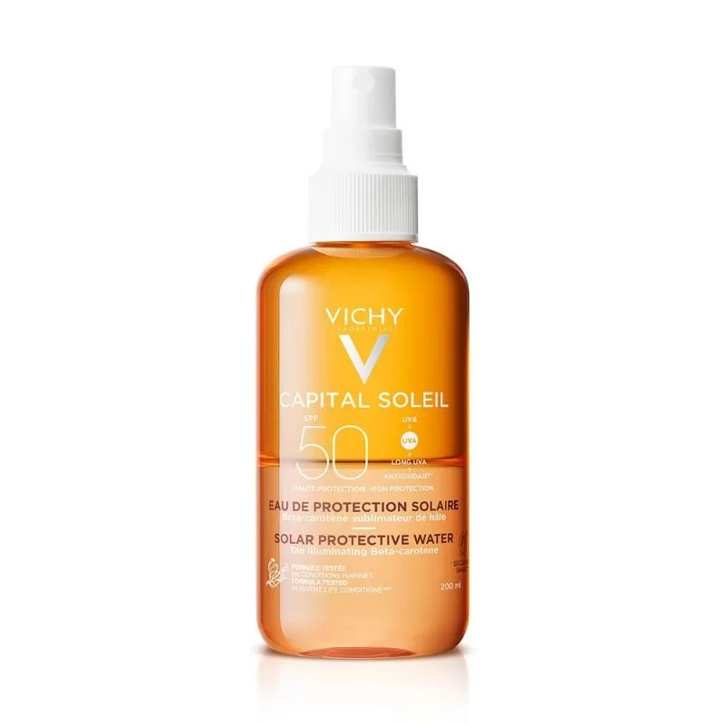 Apa de protectie solara pentru un bronz sporit SPF50 Capital Soleil, 200ml, Vichy — preț și oferte