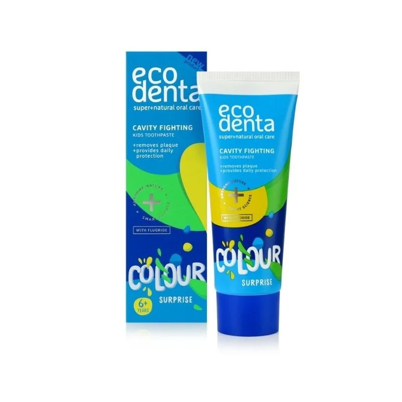 Pasta de dinti pentru copii 6+, Colour Surprise, 75ml, Ecodenta — preț și oferte