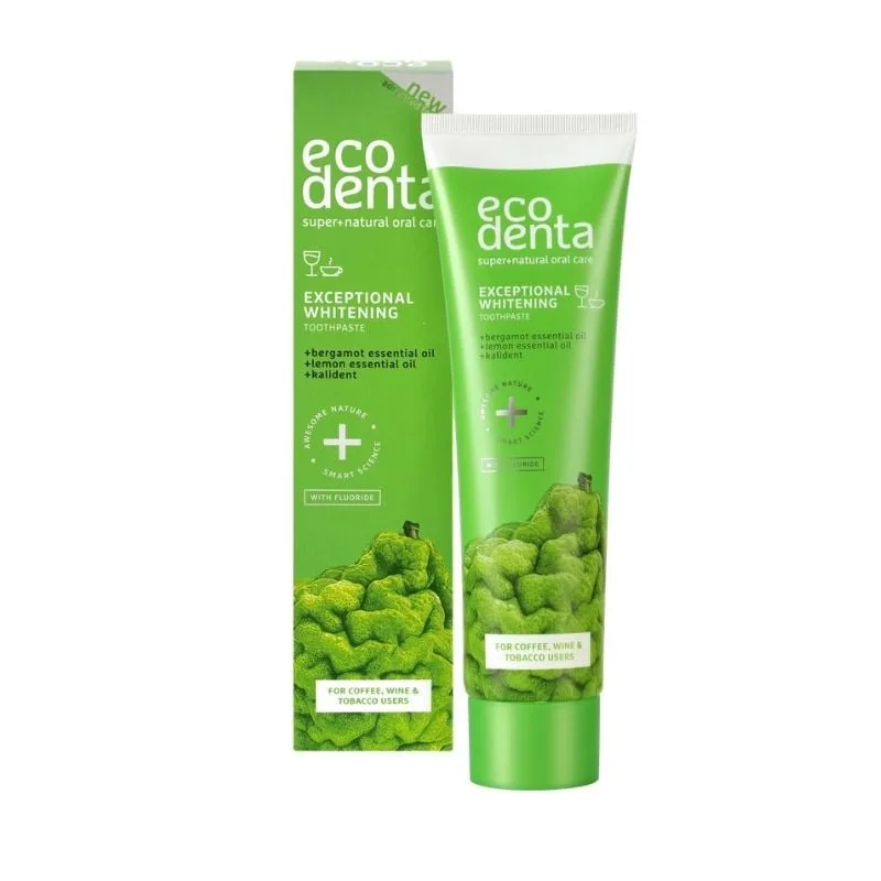 Ecodenta Pasta de dinti pentru albire cu bergamot, uleiuri de lamaie si Kalident, 100ml — preț și oferte