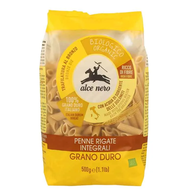Penne Din Grau Integral Eco  500Gr Alce Nero — preț și oferte