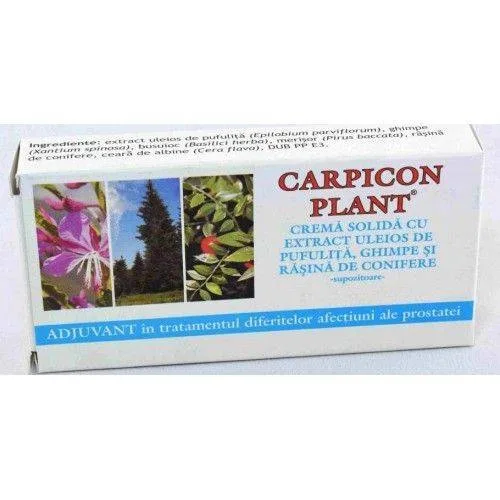 Carpicon Plant supozitoare cu extract uleios de pufulita, ghimpe si rasina de conifere 1g 10buc - ELZIN PLANT — preț și oferte