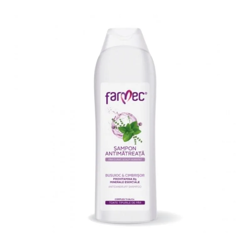 Farmec Sampon Antimatreata cu extract de Busuioc si Cimbrisor, 400ml — preț și oferte