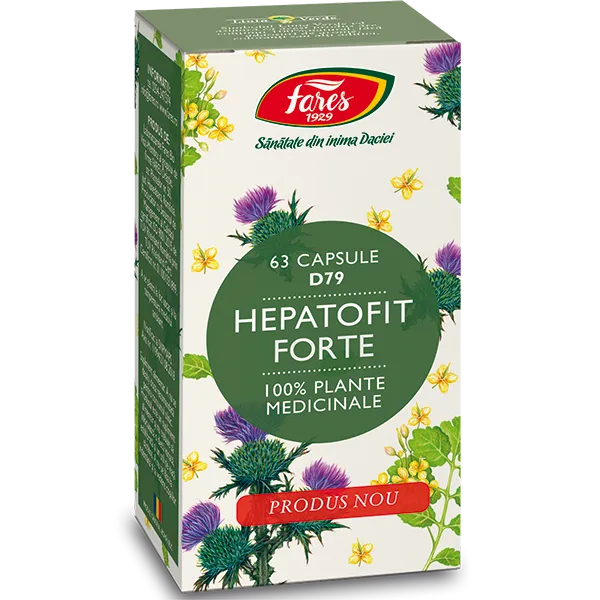 Hepatofit forte - D100 - 63cps - Fares — preț și oferte
