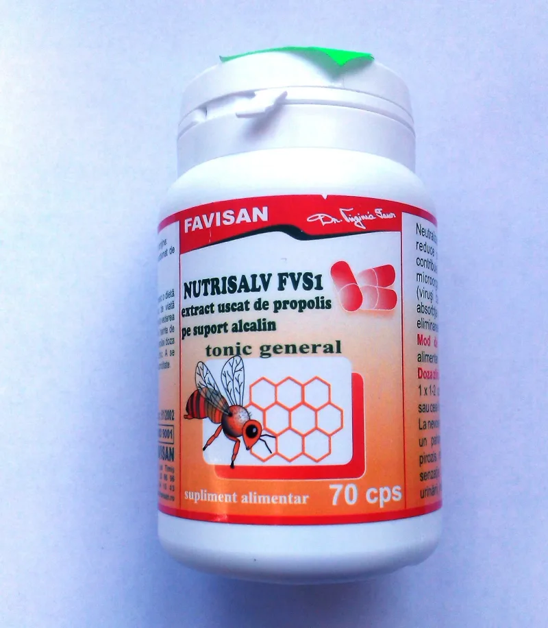 Nutrisalv FVS1 Extract de propolis pe suport alcalin 70cps Favisan — preț și oferte