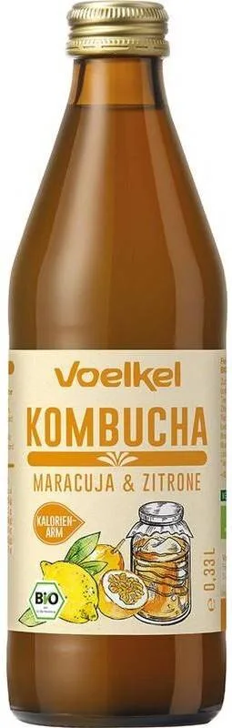 Bautura de kombucha cu maracuja si lamaie, eco-bio, 330ml - Voelkel — preț și oferte