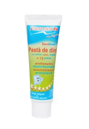 Pasta De Dinti Copii, calciu, argila, zinc si 12 plante 50ml, Favisan — preț și oferte