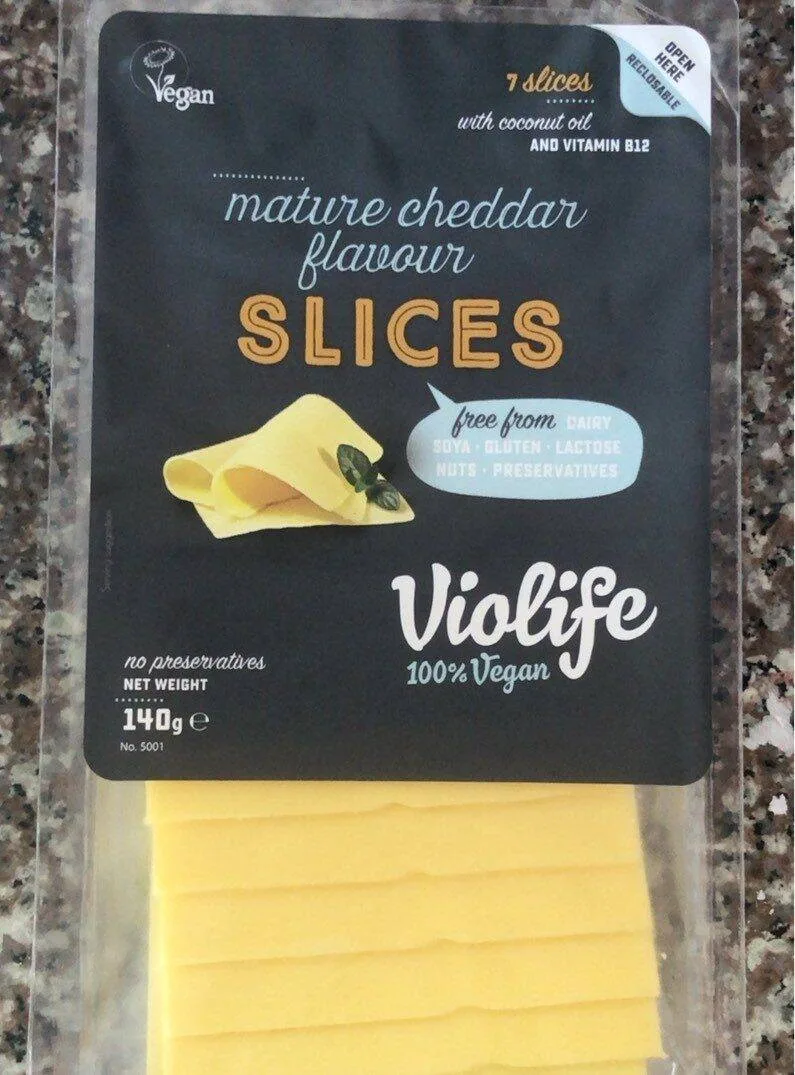 Branza cheddar maturat, vegan, 7 felii 140g - Violife — preț și oferte