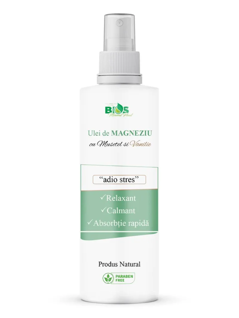 Ulei de Magneziu cu Musetel si Vanilie Adio Stres, 200 ml, Bios Mineral Plant — preț și oferte