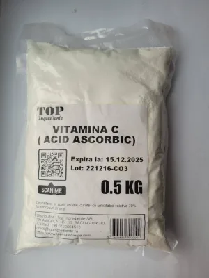 Vitamina C pulbere, 500g - Top Ingrediente