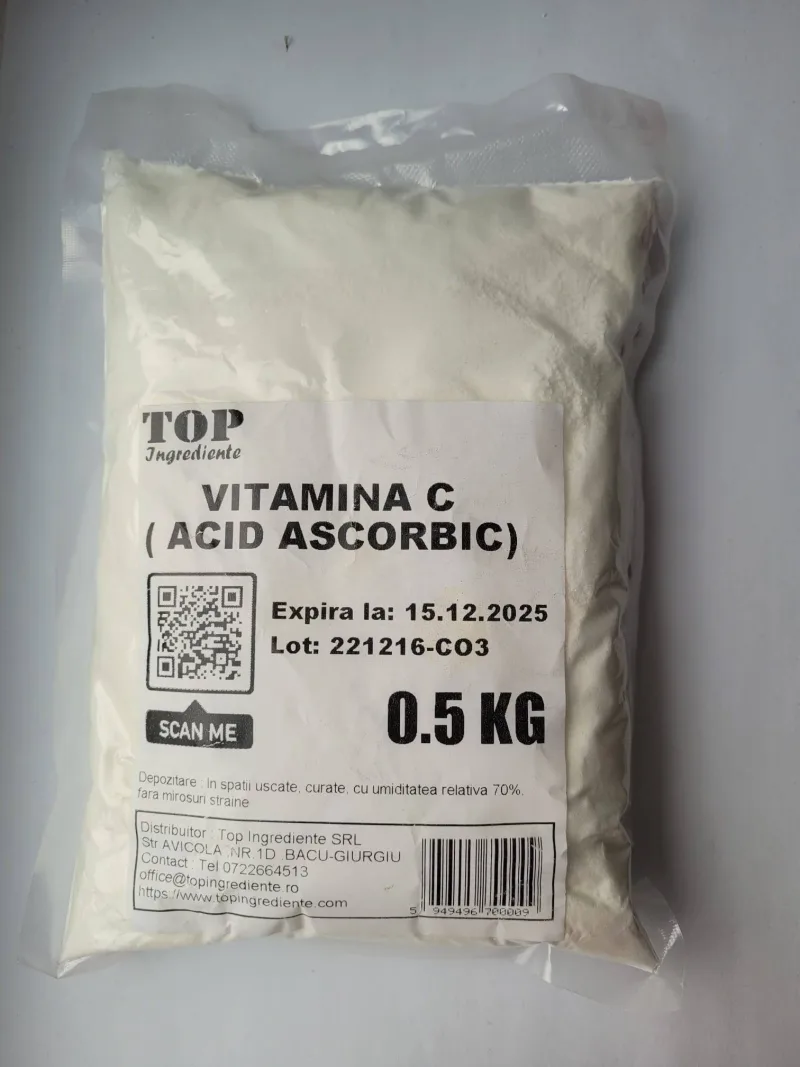 Vitamina C pulbere, 500g - Top Ingrediente — preț și oferte