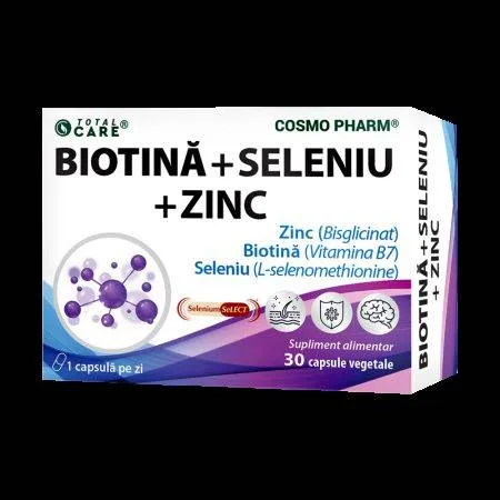 Biotina + Seleniu + Zinc, 30 capsule, Cosmo Pharm — preț și oferte