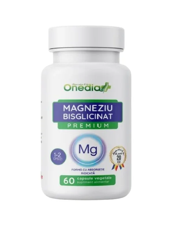 MAGNEZIU BISGLICINAT PREMIUM 60, capsule vegetale, ONEDIA — preț și oferte