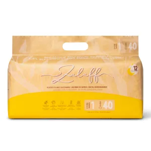 Scutece din Bambus, Nr.1, 1-4 Kg, 40 bucati, Zuluff