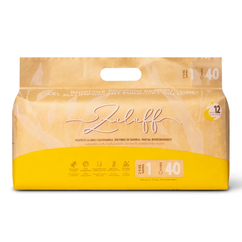 Scutece din Bambus, Nr.1, 1-4 Kg, 40 bucati, Zuluff — preț și oferte