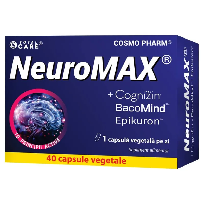 NeuroMAX + Cognizin, 40 capsule vegetale, Cosmo Pharm — preț și oferte