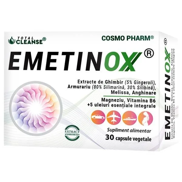EMETINOX - greata, varsaturi, rau de miscare - 30 capsule, Cosmo Pharm — preț și oferte