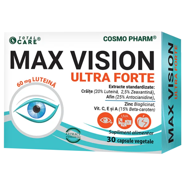 MAX VISION ULTRA FORTE - ochi si vedere clara, 30 capsule, Cosmo Pharm — preț și oferte