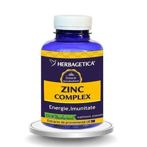 Zinc Complex Organic, 120 capsule, HERBAGETICA — preț și oferte