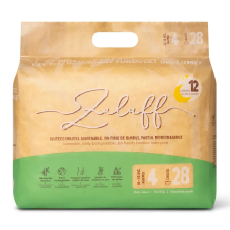 Scutece chilotel de unica folosinta din bambus, Nr. 4, 9-14 kg, 28 bucati, Zuluff — preț și oferte