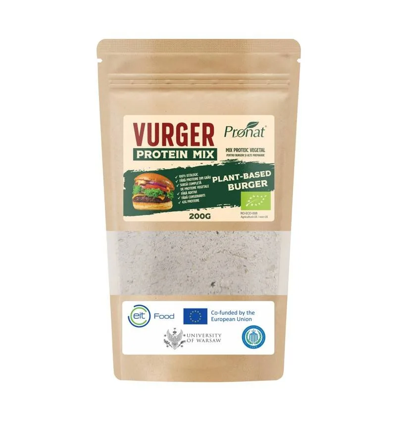 Mix proteic vegetal ideal pentru burgeri si alte preparate, Vurger, 200 g, Pronat — preț și oferte