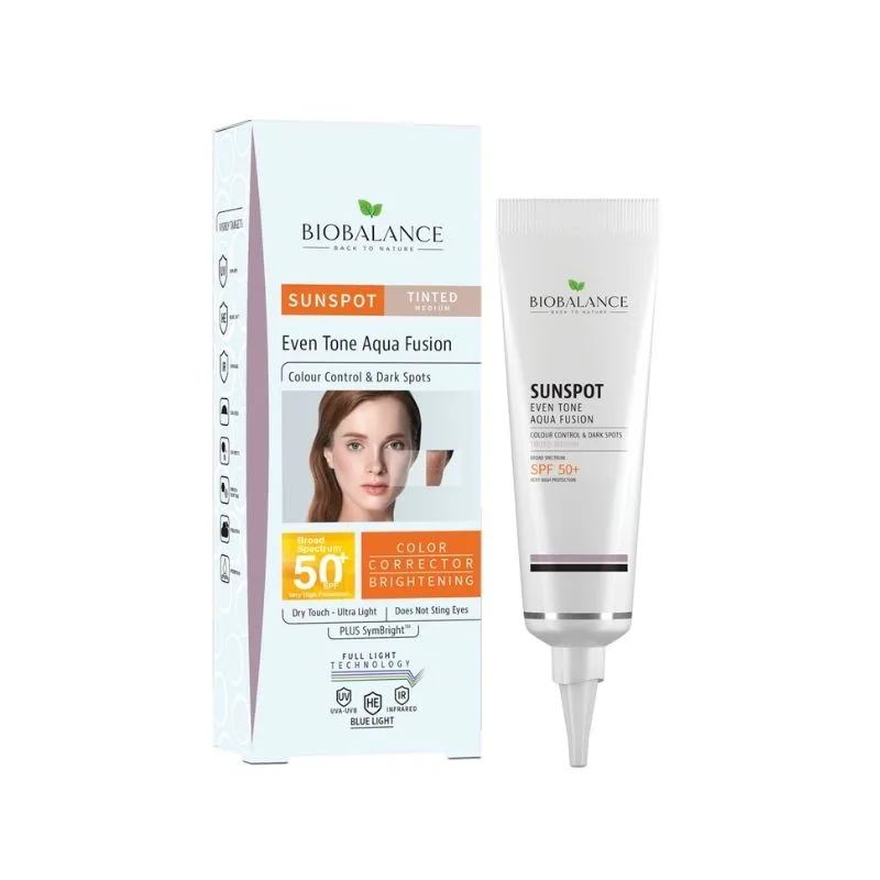 Bio Balance Crema solara impotriva petelor pigmentare, Aqua Fusion, Medium, SPF 50+, 40ml — preț și oferte