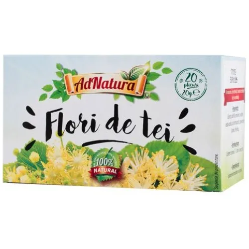 Ceai fori de Tei, 20 plicuri, AdNatura — preț și oferte