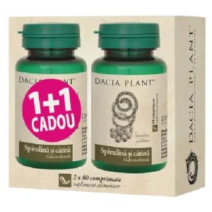 Spirulina cu Catina 60cpr 1+1 GRATIS Dacia Plant