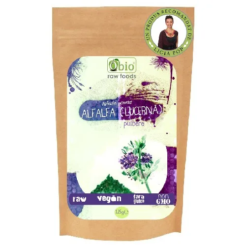 Alfalfa (lucerna) Pulbere Raw 125gr Obio — preț și oferte