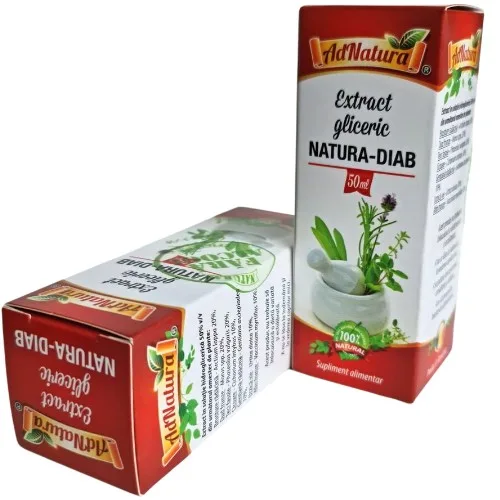 Extract gliceric Antidiabetic, Natura-Diab, 50ml, AdNatura — preț și oferte