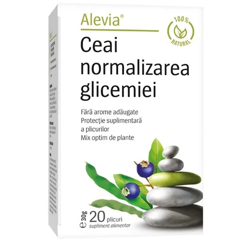 Ceai normalizarea glicemiei, 20 plicuri, Alevia — preț și oferte
