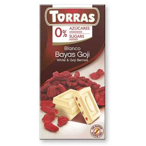 Ciocolata Alba cu Fructe Goji 75gr Torras — preț și oferte