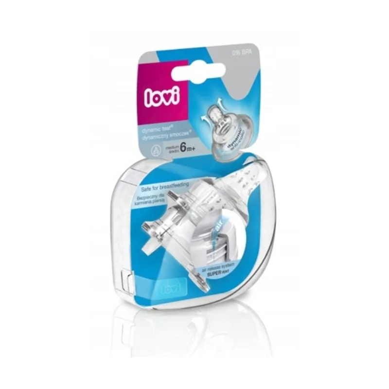 LOVI Dynamic, Tetina silicon, Cu flux mediu, +6 luni, 2 bucati — preț și oferte