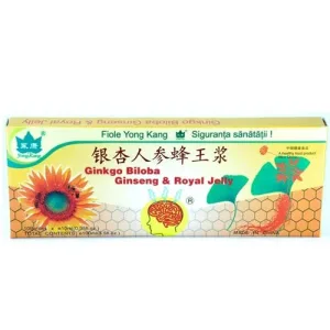 Fiole Ginkgo Ginseng & Royal Jelly 10buc Yong Kang