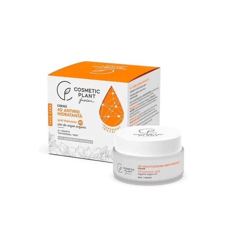 Cosmetic Plant Crema antirid cu acid hialuronic 4D & ulei de argan organic, 50ml — preț și oferte