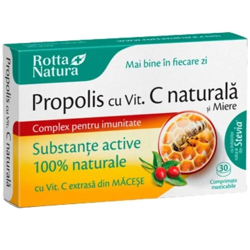 Propolis + Vitamina C si Miere 30cps Rotta Natura — preț și oferte
