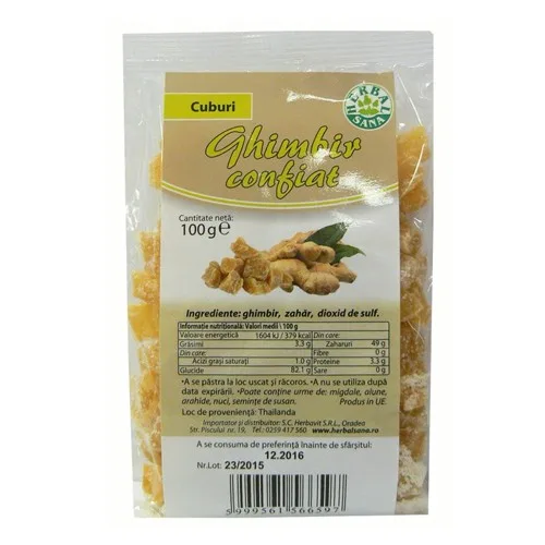 Ghimbir Confiat Herbalsana 100gr — preț și oferte