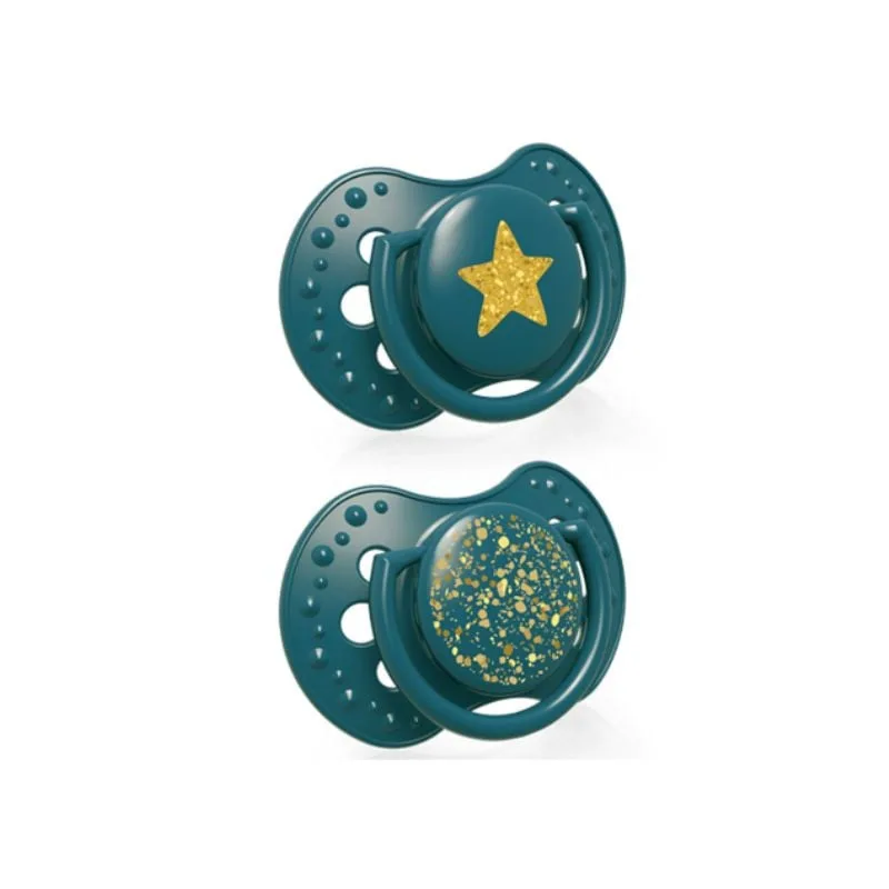 LOVI Suzeta Silicon Dynamic Stardust Green 22/893, 3-6 luni, 2 bucati — preț și oferte