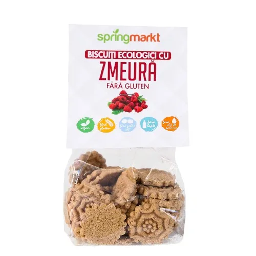 Biscuiti Ecologici cu Zmeura, fara gluten, 100gr, springmarkt — preț și oferte