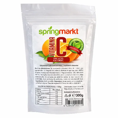 Pulbere de Vitamina C (acid ascorbic), 300g, springmarkt — preț și oferte