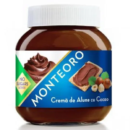 Crema Alune Fara Zahar Cacao, 350gr,  Monteoro — preț și oferte