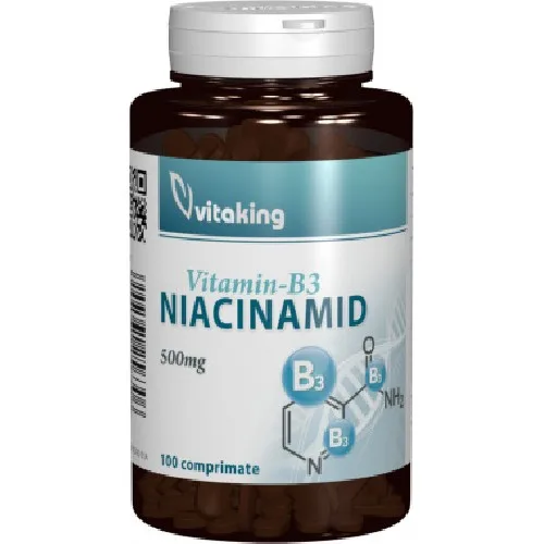 Vitamina B3 (Niacinamid) 500mg, 100cpr, Vitaking — preț și oferte