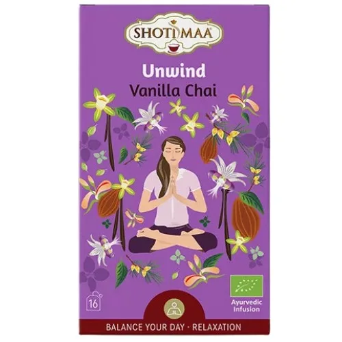 Ceai Sundial Unwind Vanilla Chai bio, 16 plicuri, Shotimaa — preț și oferte