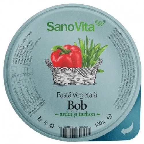 Pasta Vegetala din Bob cu Ardei si Tarhon 100g Sano Vita — preț și oferte