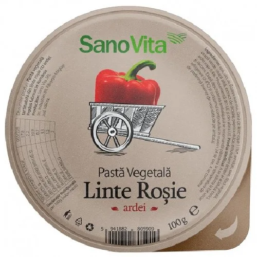 Pasta Vegetala din Linte Rosie si Ardei 100g Sano Vita — preț și oferte