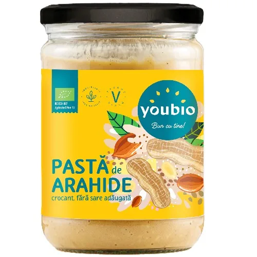 Pasta de arahide crocant, ecologic, 500g, Youbio — preț și oferte
